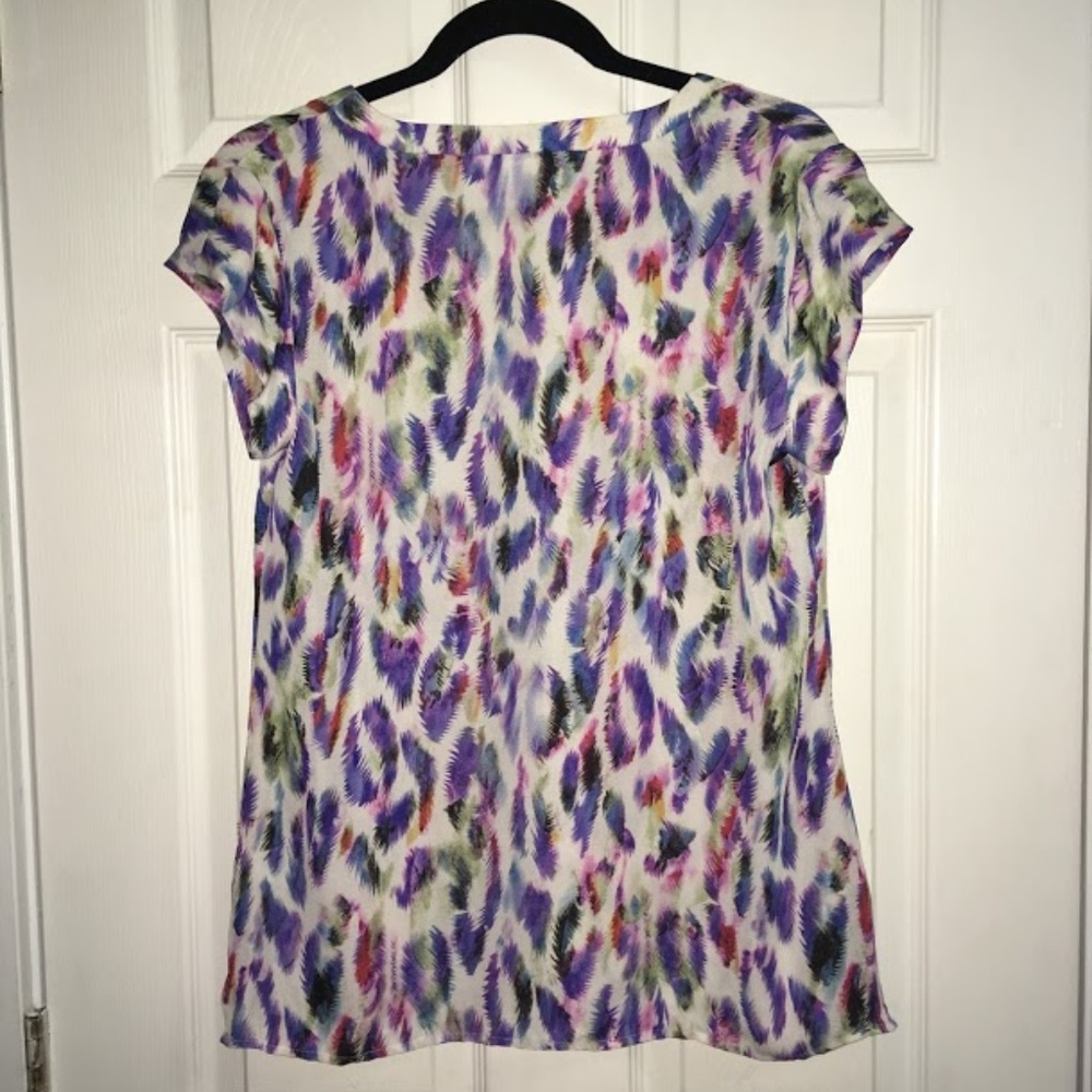 CAbi plume tunic top size S multicolor feathers - Picture 4 of 7